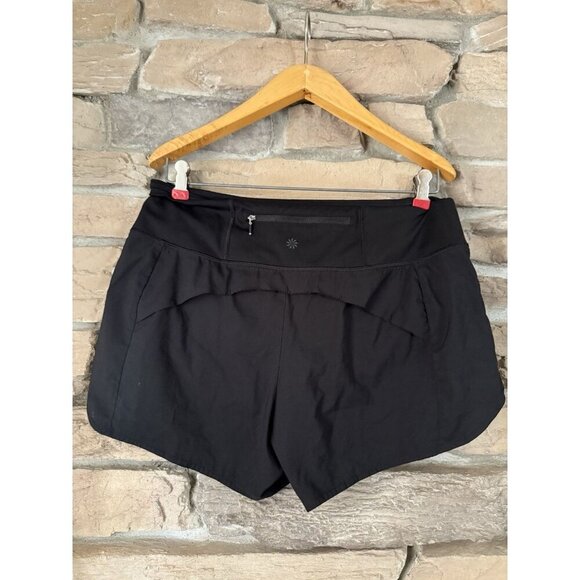Athleta Women’s Black Running Shorts Size M | Zip Pocket Liner Reflective Trim - Picture 3 of 10